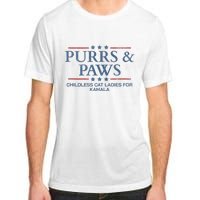 Childless Cat Lady 2024 Ladies Voting Kamala Purrs And Paws Adult ChromaSoft Performance T-Shirt