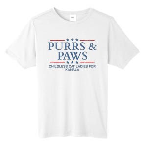 Childless Cat Lady 2024 Ladies Voting Kamala Purrs And Paws Tall Fusion ChromaSoft Performance T-Shirt