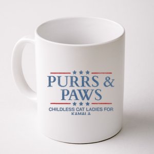 Childless Cat Lady 2024 Ladies Voting Kamala Purrs And Paws Coffee Mug