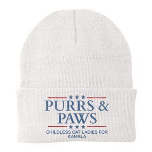 Childless Cat Lady 2024 Ladies Voting Kamala Purrs And Paws Knit Cap Winter Beanie