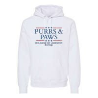 Childless Cat Lady 2024 Ladies Voting Kamala Purrs And Paws Premium Hoodie