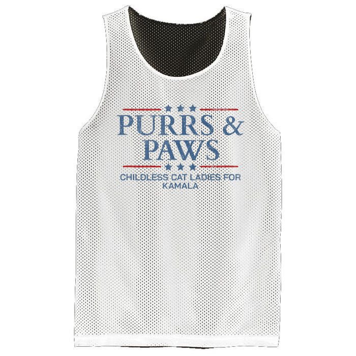 Childless Cat Lady 2024 Ladies Voting Kamala Purrs And Paws Mesh Reversible Basketball Jersey Tank