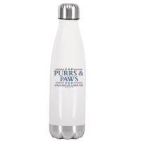 Childless Cat Lady 2024 Ladies Voting Kamala Purrs And Paws Stainless Steel Insulated Water Bottle