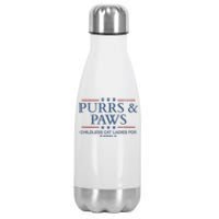 Childless Cat Lady 2024 Ladies Voting Kamala Purrs And Paws Stainless Steel Insulated Water Bottle