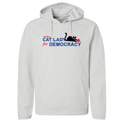 Childless Cat Lady Voting Election 2024 Usa Performance Fleece Hoodie