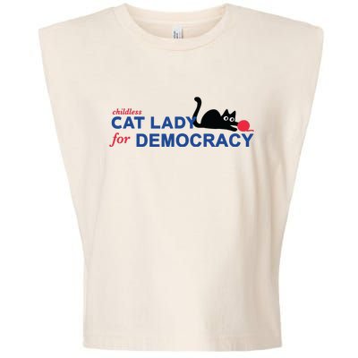 Childless Cat Lady Voting Election 2024 Usa Garment-Dyed Women's Muscle Tee