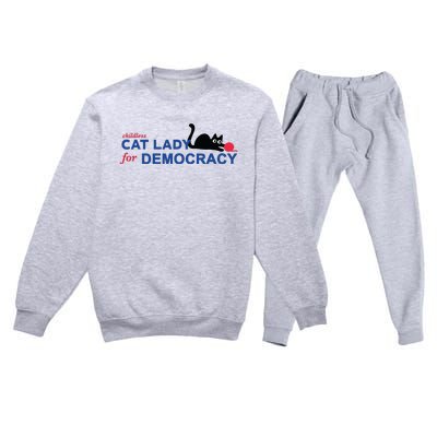 Childless Cat Lady Voting Election 2024 Usa Premium Crewneck Sweatsuit Set