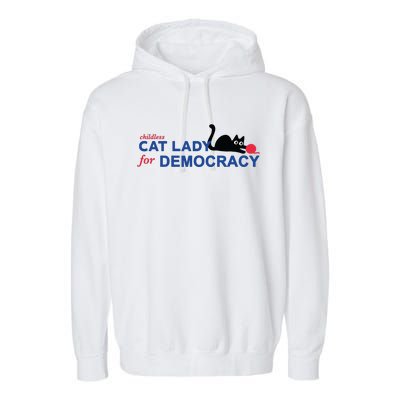 Childless Cat Lady Voting Election 2024 Usa Garment-Dyed Fleece Hoodie