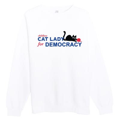 Childless Cat Lady Voting Election 2024 Usa Premium Crewneck Sweatshirt