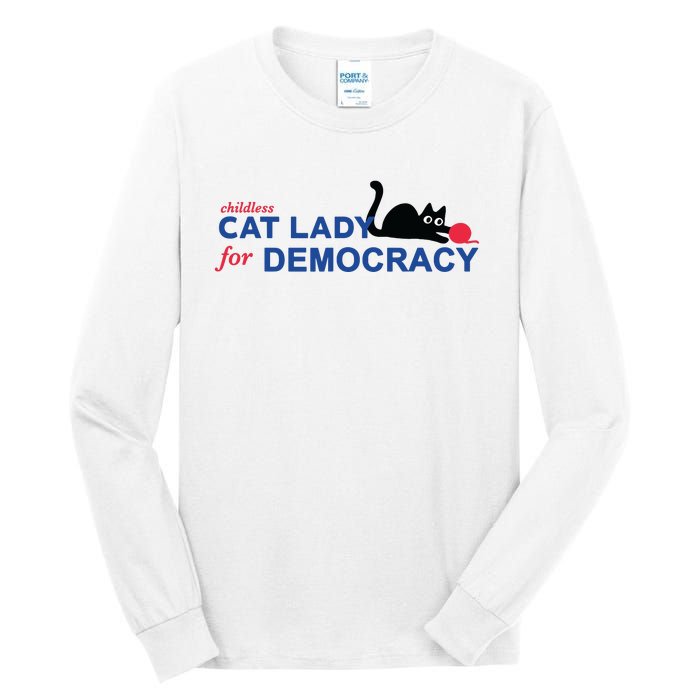 Childless Cat Lady Voting Election 2024 Usa Tall Long Sleeve T-Shirt