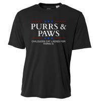 Childless Cat Lady 2024 Ladies Voting Kamala Purrs And Paws Cooling Performance Crew T-Shirt