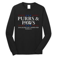 Childless Cat Lady 2024 Ladies Voting Kamala Purrs And Paws Long Sleeve Shirt