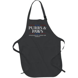 Childless Cat Lady 2024 Ladies Voting Kamala Purrs And Paws Full-Length Apron With Pockets