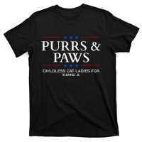 Childless Cat Lady 2024 Ladies Voting Kamala Purrs And Paws T-Shirt