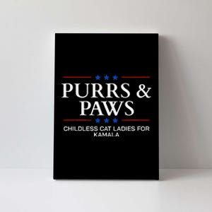 Childless Cat Lady 2024 Ladies Voting Kamala Purrs And Paws Canvas