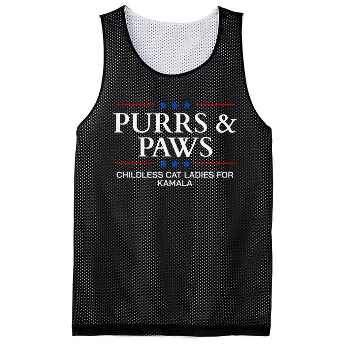 Childless Cat Lady 2024 Ladies Voting Kamala Purrs And Paws Mesh Reversible Basketball Jersey Tank