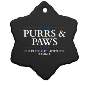 Childless Cat Lady 2024 Ladies Voting Kamala Purrs And Paws Ceramic Star Ornament