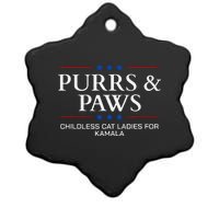 Childless Cat Lady 2024 Ladies Voting Kamala Purrs And Paws Ceramic Star Ornament