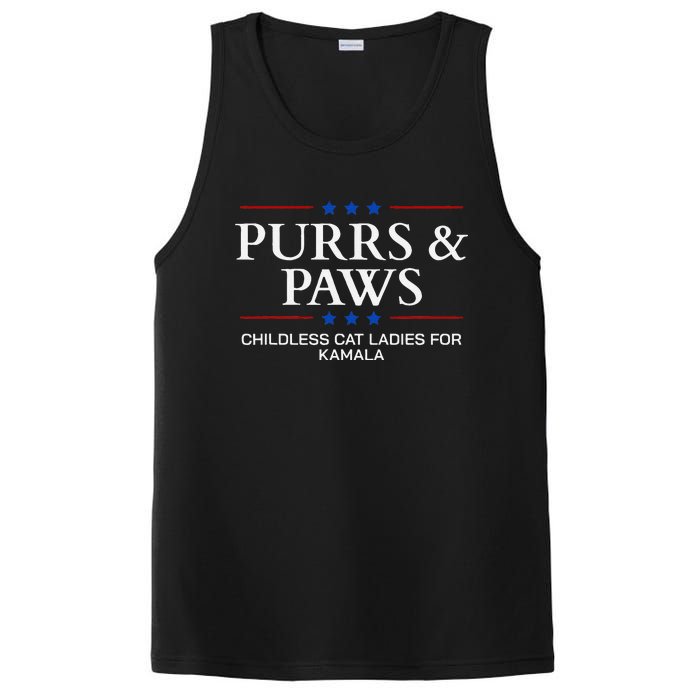 Childless Cat Lady 2024 Ladies Voting Kamala Purrs And Paws PosiCharge Competitor Tank