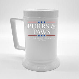 Childless Cat Lady 2024 Ladies Voting Kamala Purrs And Paws Beer Stein