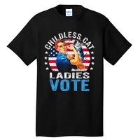 Childless Cat Ladies Vote Funny Vintage Rosie The Riveter Tall T-Shirt