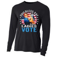 Childless Cat Ladies Vote Funny Vintage Rosie The Riveter Cooling Performance Long Sleeve Crew