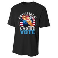 Childless Cat Ladies Vote Funny Vintage Rosie The Riveter Performance Sprint T-Shirt