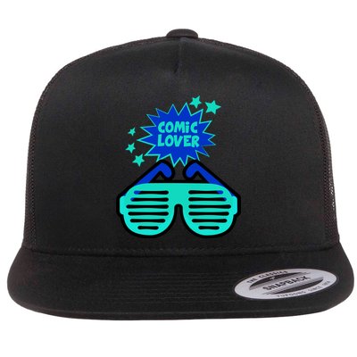 Cool Comic Lover Reading Glasses Comic Style Gift Flatbill Hat
