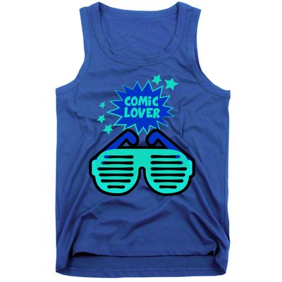 Cool Comic Lover Reading Glasses Comic Style Gift Tank Top