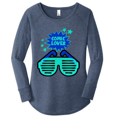 Cool Comic Lover Reading Glasses Comic Style Gift Women's Perfect Tri Tunic Long Sleeve Shirt