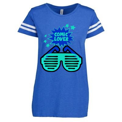 Cool Comic Lover Reading Glasses Comic Style Gift Enza Ladies Jersey Football T-Shirt