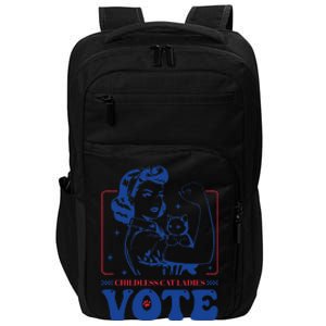 Childless Cat Ladies Vote Retro Election 2024 Usa Impact Tech Backpack