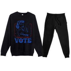 Childless Cat Ladies Vote Retro Election 2024 Usa Premium Crewneck Sweatsuit Set