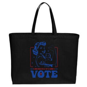 Childless Cat Ladies Vote Retro Election 2024 Usa Cotton Canvas Jumbo Tote