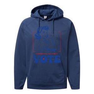 Childless Cat Ladies Vote Retro Election 2024 Usa Performance Fleece Hoodie