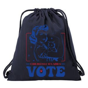 Childless Cat Ladies Vote Retro Election 2024 Usa Drawstring Bag