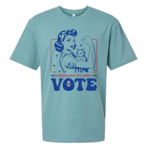 Childless Cat Ladies Vote Retro Election 2024 Usa Sueded Cloud Jersey T-Shirt