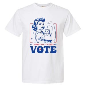 Childless Cat Ladies Vote Retro Election 2024 Usa Garment-Dyed Heavyweight T-Shirt