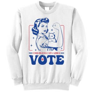 Childless Cat Ladies Vote Retro Election 2024 Usa Sweatshirt