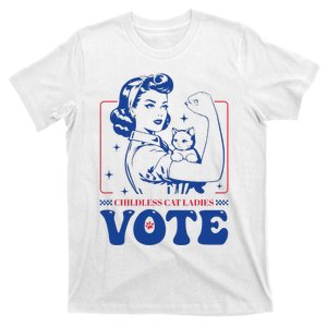 Childless Cat Ladies Vote Retro Election 2024 Usa T-Shirt