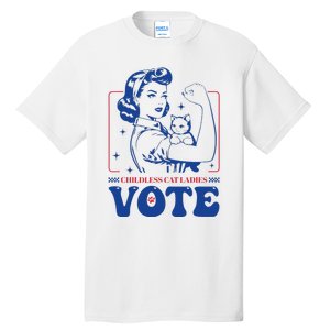 Childless Cat Ladies Vote Retro Election 2024 Usa Tall T-Shirt