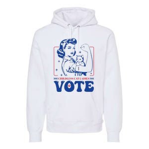 Childless Cat Ladies Vote Retro Election 2024 Usa Premium Hoodie