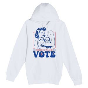 Childless Cat Ladies Vote Retro Election 2024 Usa Premium Pullover Hoodie