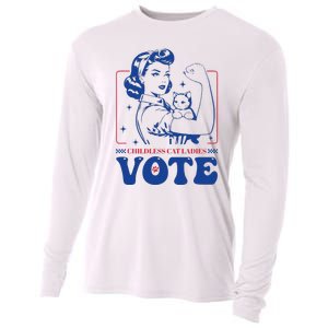 Childless Cat Ladies Vote Retro Election 2024 Usa Cooling Performance Long Sleeve Crew