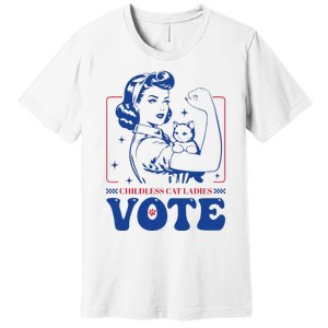 Childless Cat Ladies Vote Retro Election 2024 Usa Premium T-Shirt