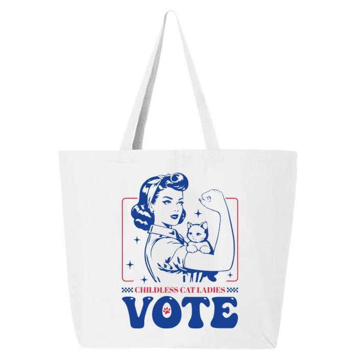 Childless Cat Ladies Vote Retro Election 2024 Usa 25L Jumbo Tote