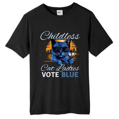 Childless Cat Ladies Vote Blue In November Kamala President Tall Fusion ChromaSoft Performance T-Shirt