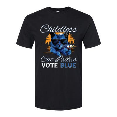 Childless Cat Ladies Vote Blue In November Kamala President Softstyle CVC T-Shirt