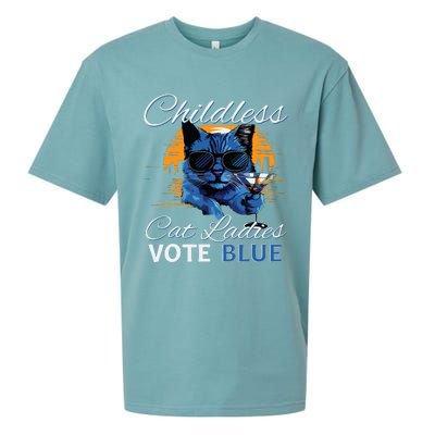 Childless Cat Ladies Vote Blue In November Kamala President Sueded Cloud Jersey T-Shirt