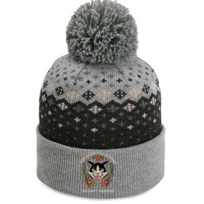 Childless Cat Ladies Against Fascism Flowers The Baniff Cuffed Pom Beanie